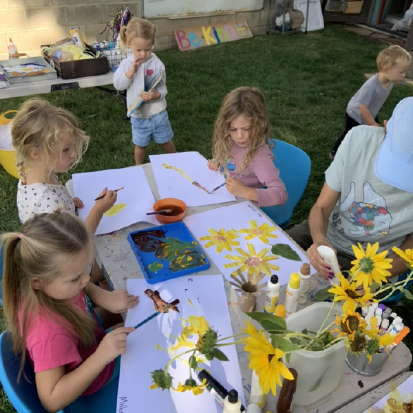 Children learning in nature at Off We Go Nature Preschool