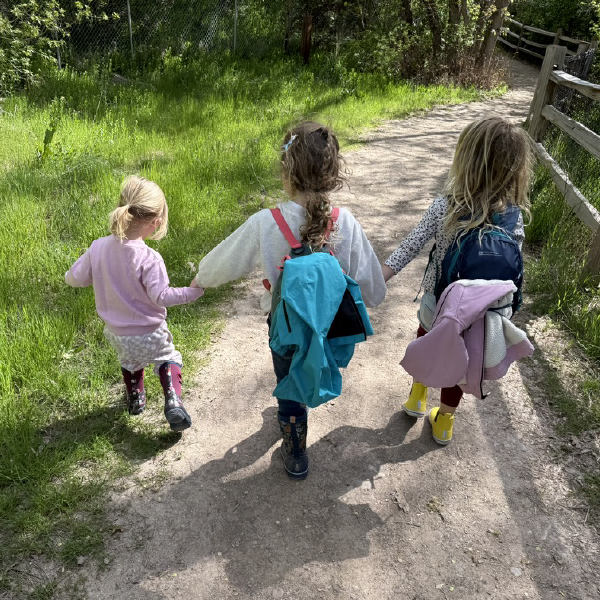 Children exploring nature at Off We Go Nature Preschool